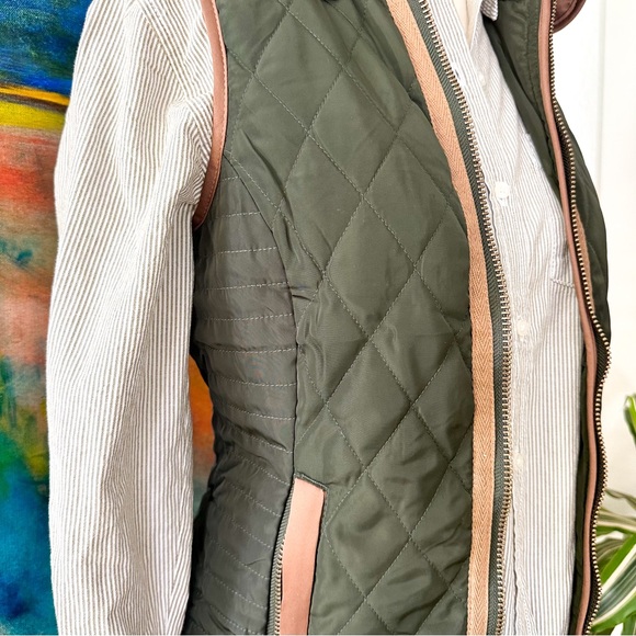 Daniel Cremieux Womens Olive Green Nylon Quilted Vest - Picture 5 of 10